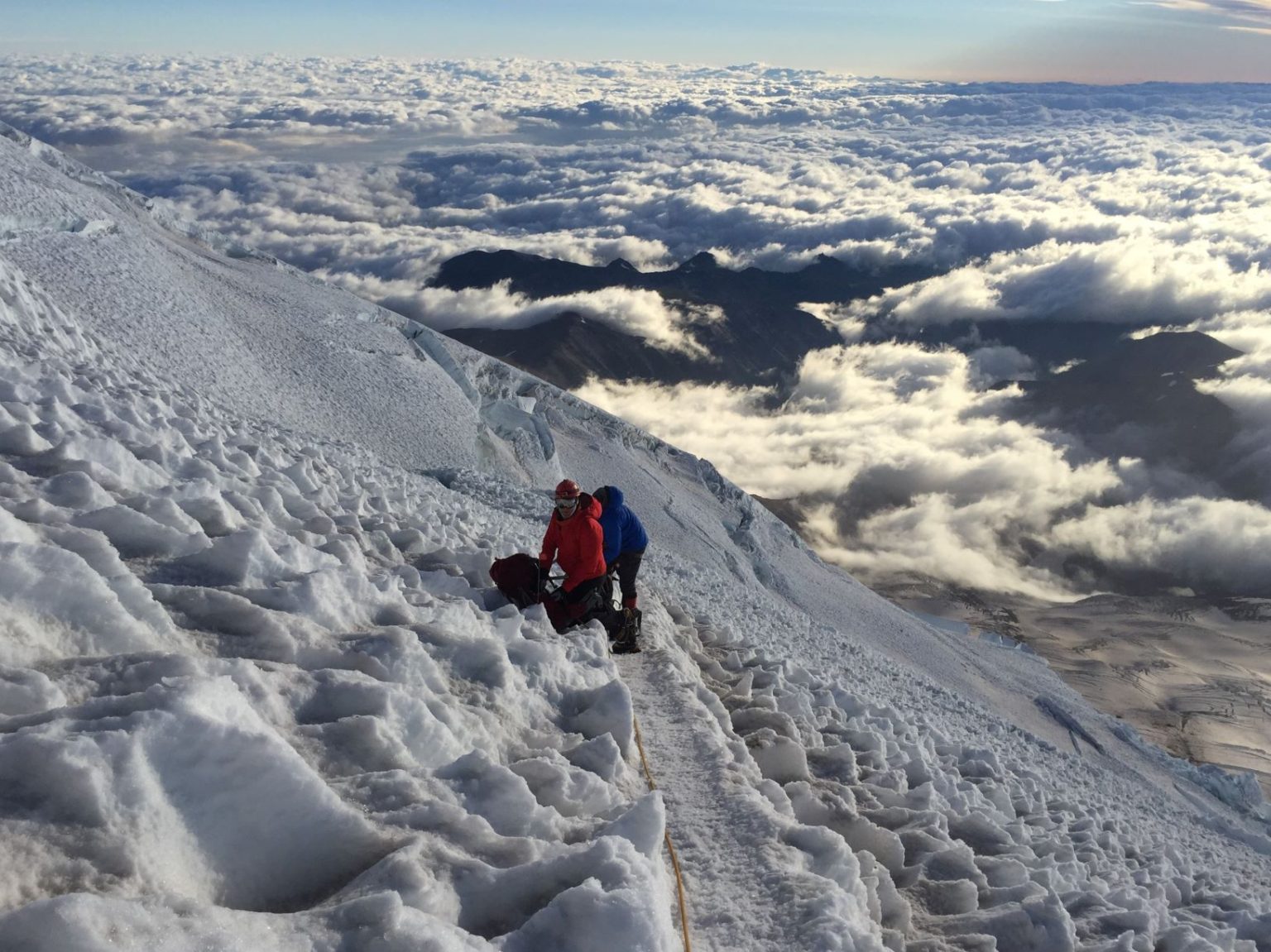 Descending near the crater rim.