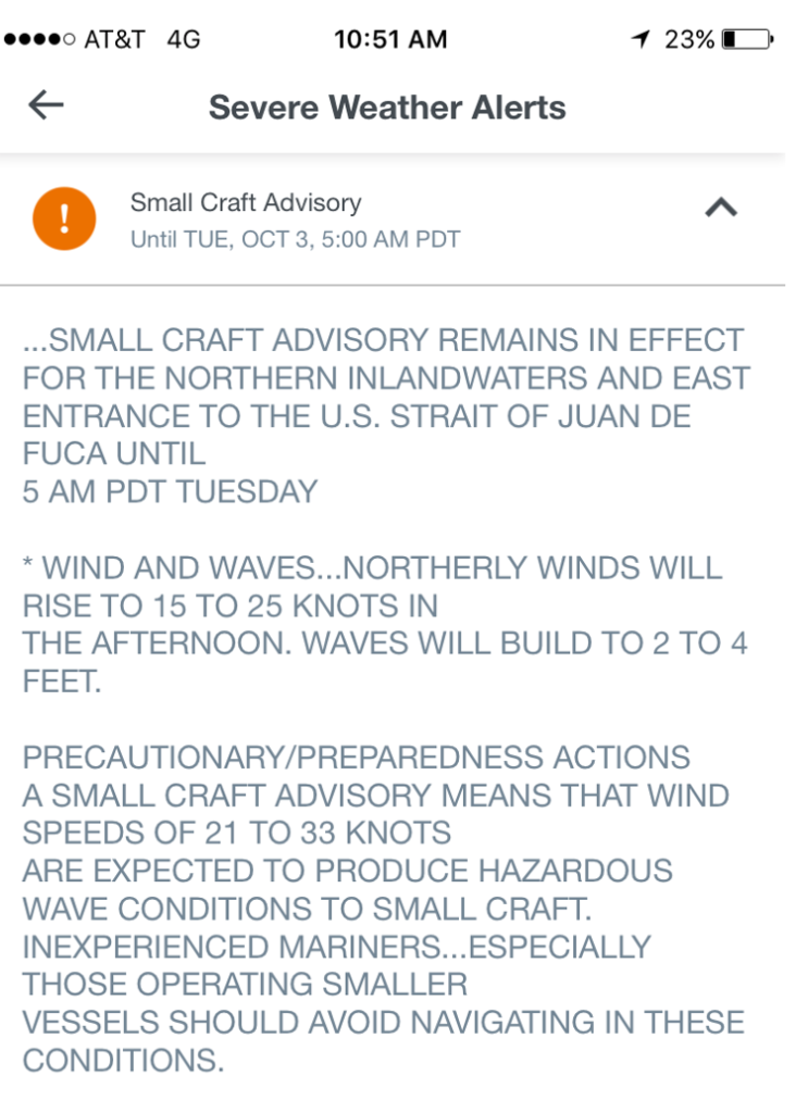 Small Craft Advisory